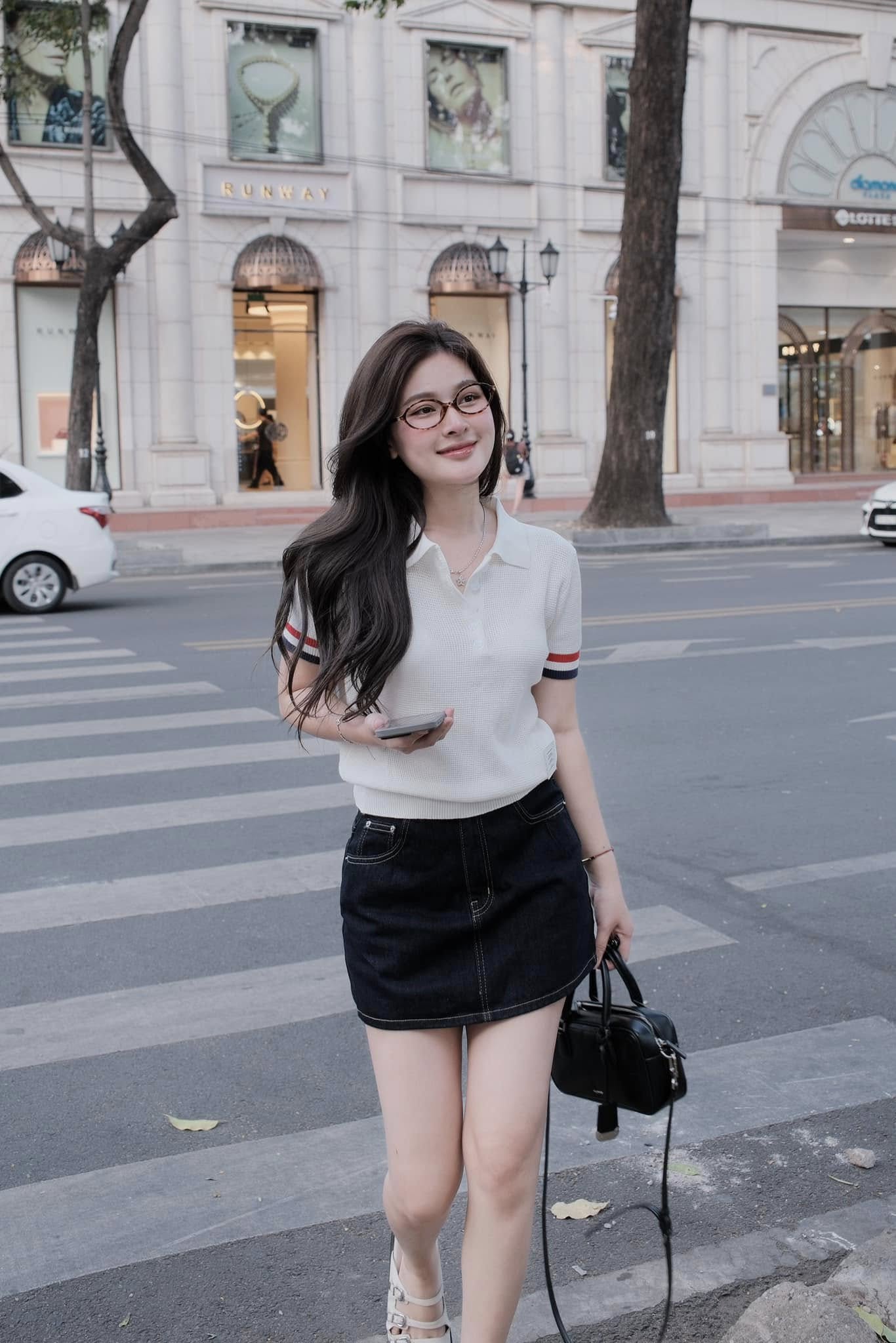[CÓ SẴN] Chân váy chữ A jean đen dáng mini