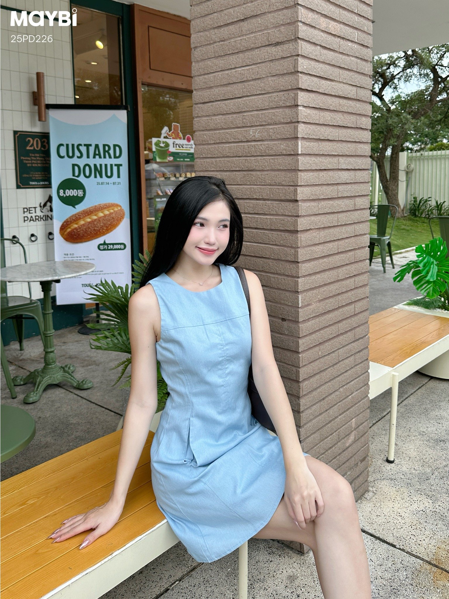 Đầm jean form A dáng mini