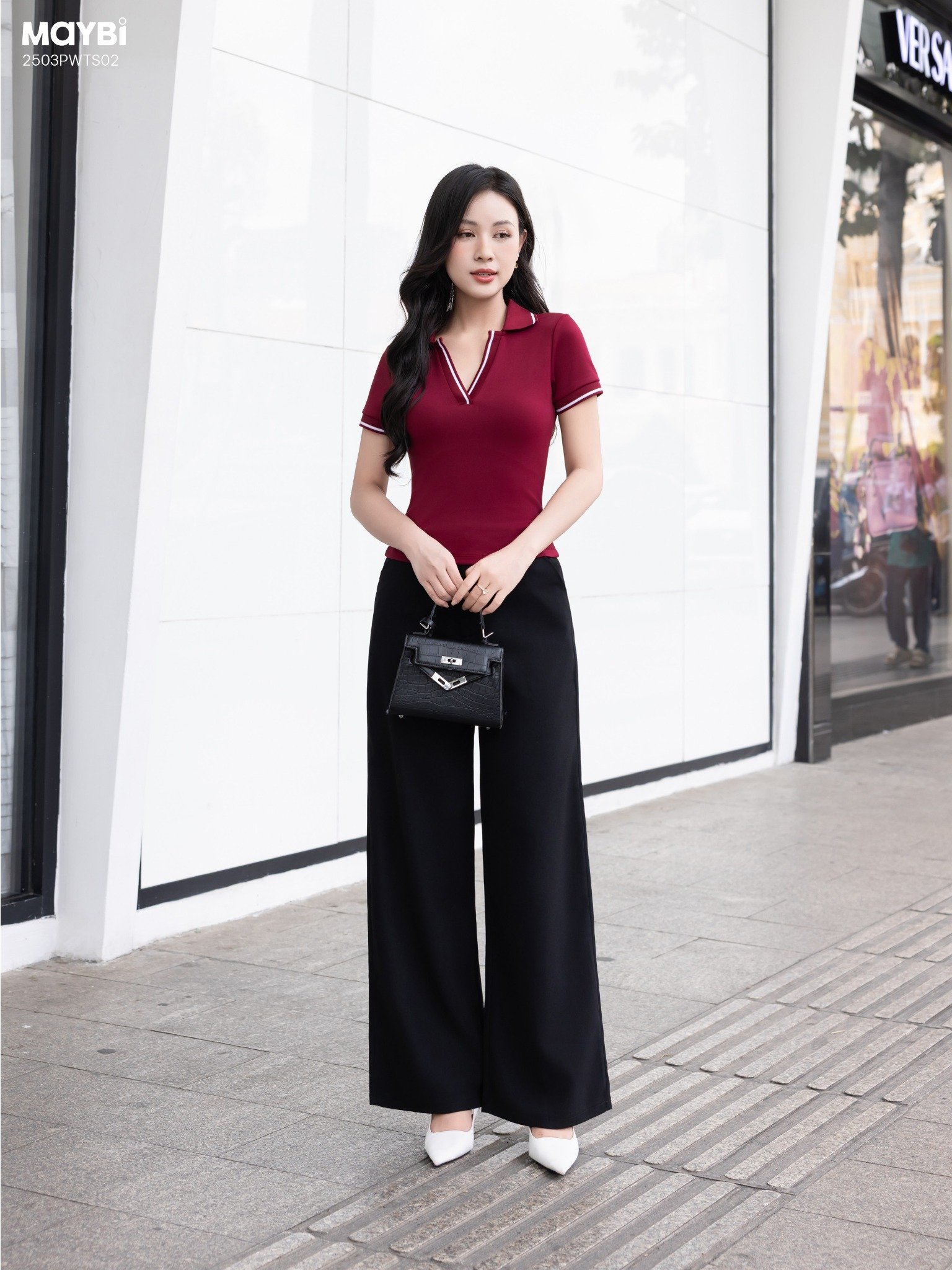 Quần culottes ống suông đen