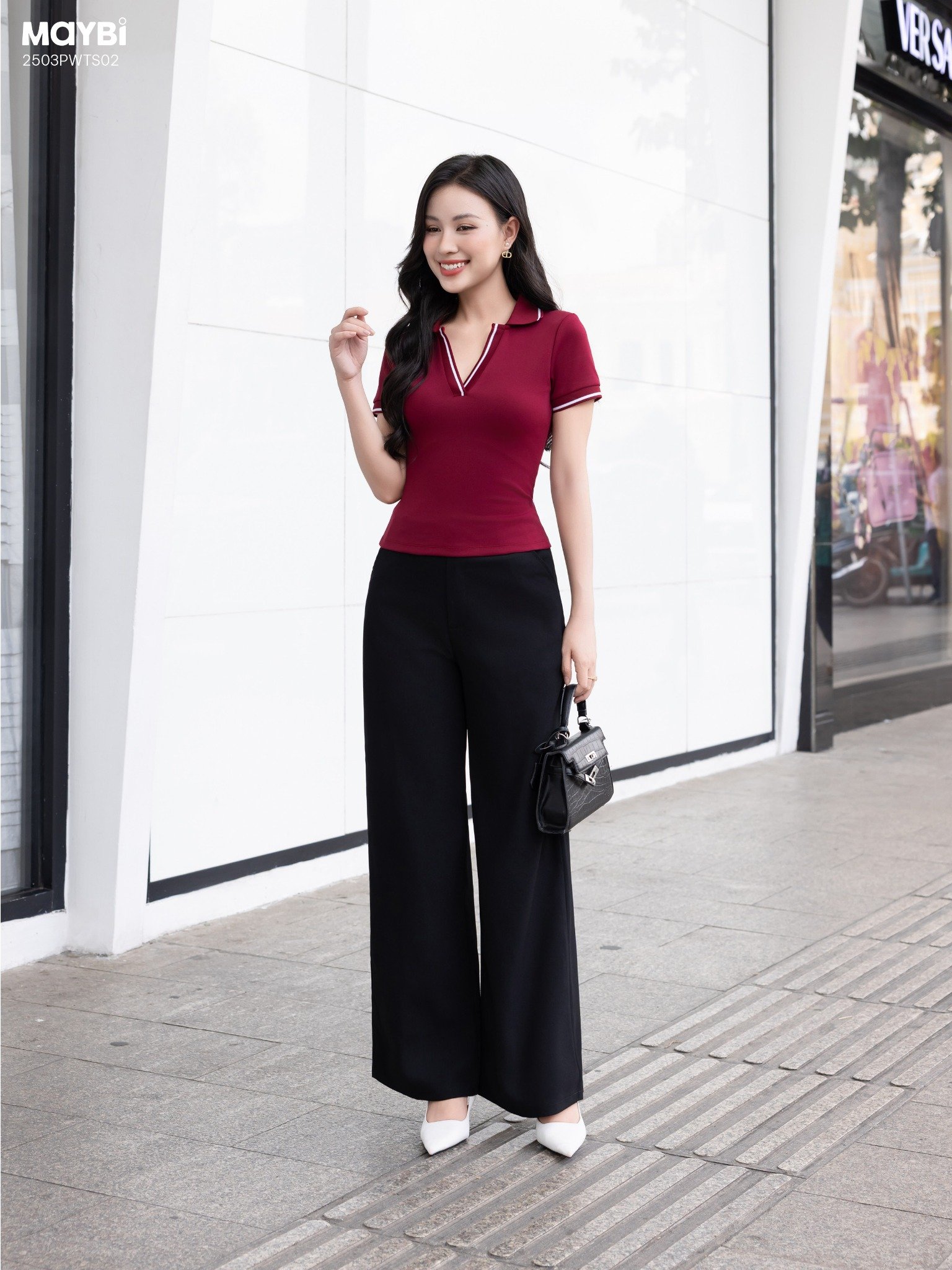 Quần culottes ống suông đen