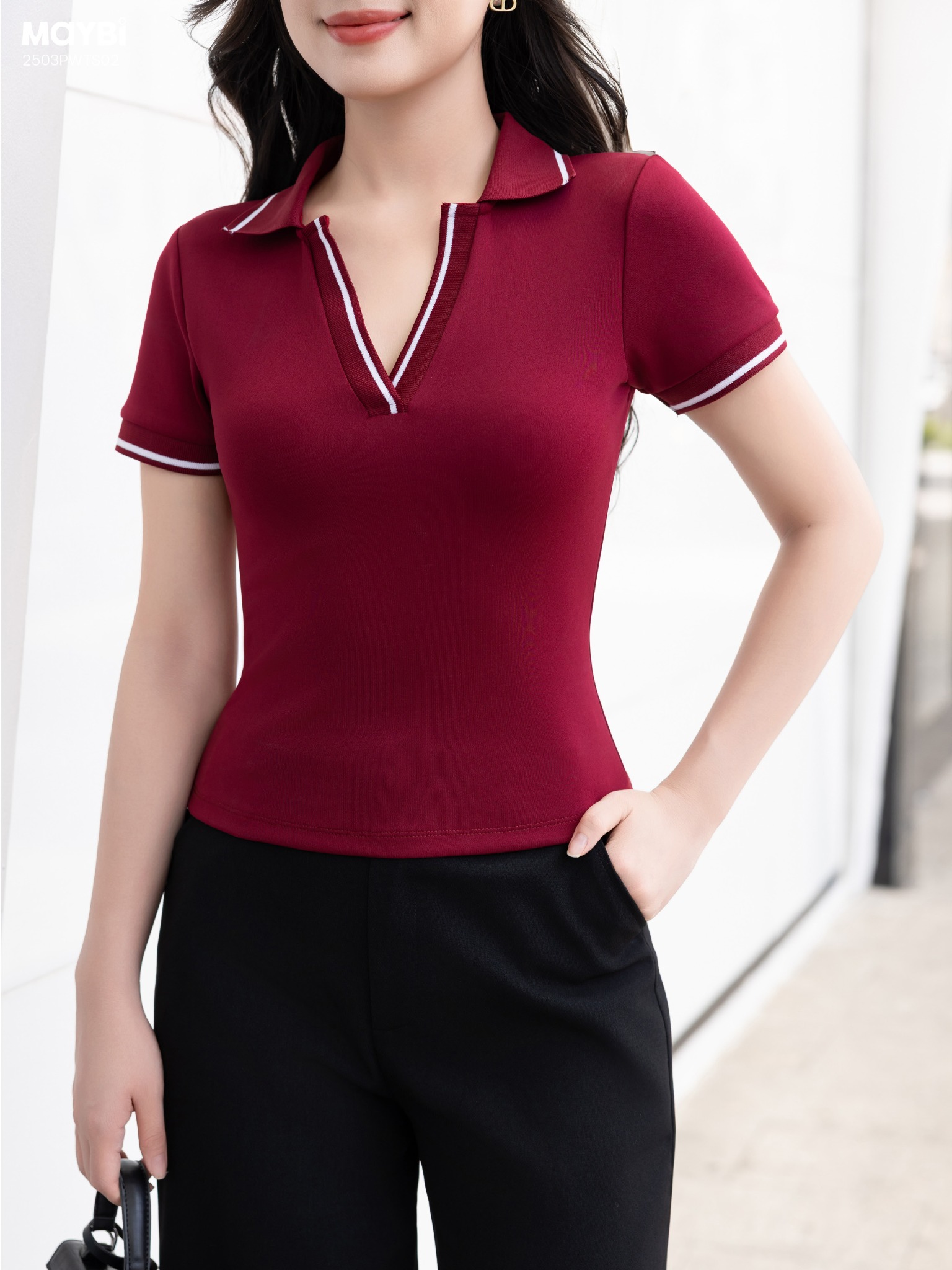 Áo thun polo ôm tay ngắn