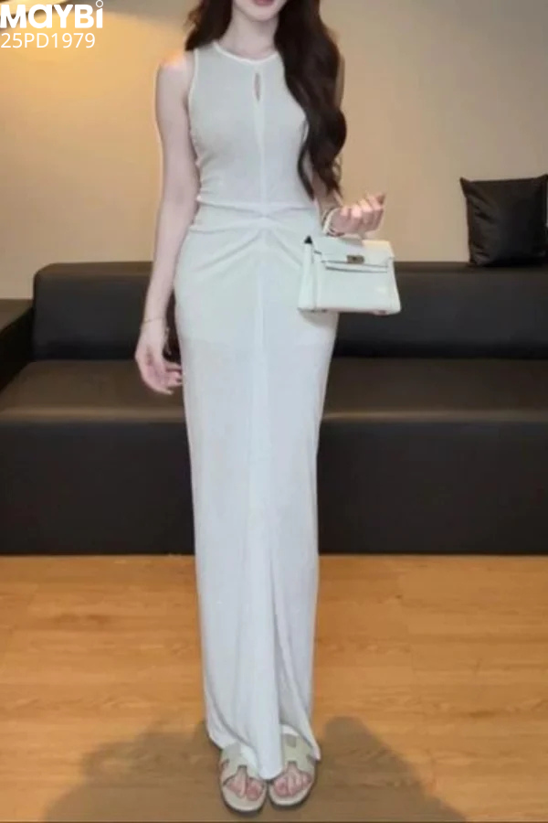 Đầm ôm eo nhún kiểu dáng maxi