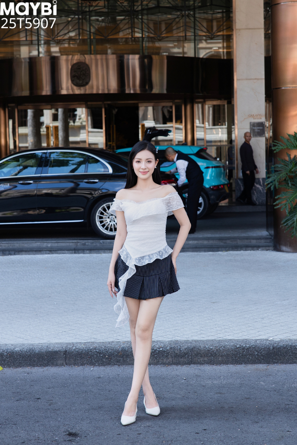 Áo ren bẹt vai phối bèo