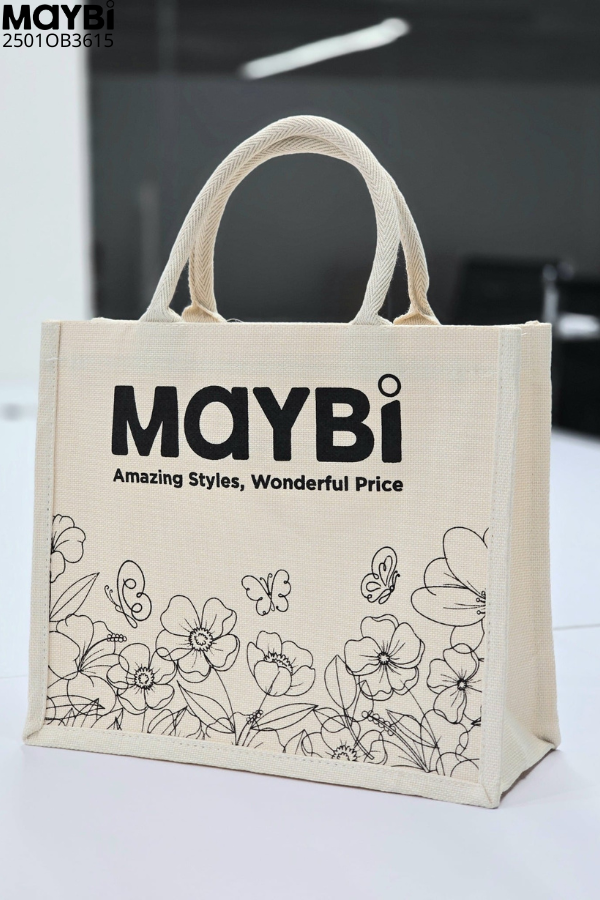 Túi tote vải màu kem
