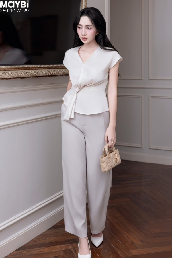 Áo kiểu nữ đắp tà lụa