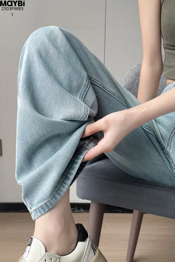 Quần jean ống suông túi trước