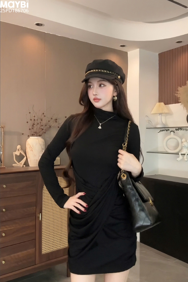 Đầm thun ôm body đắp kiểu