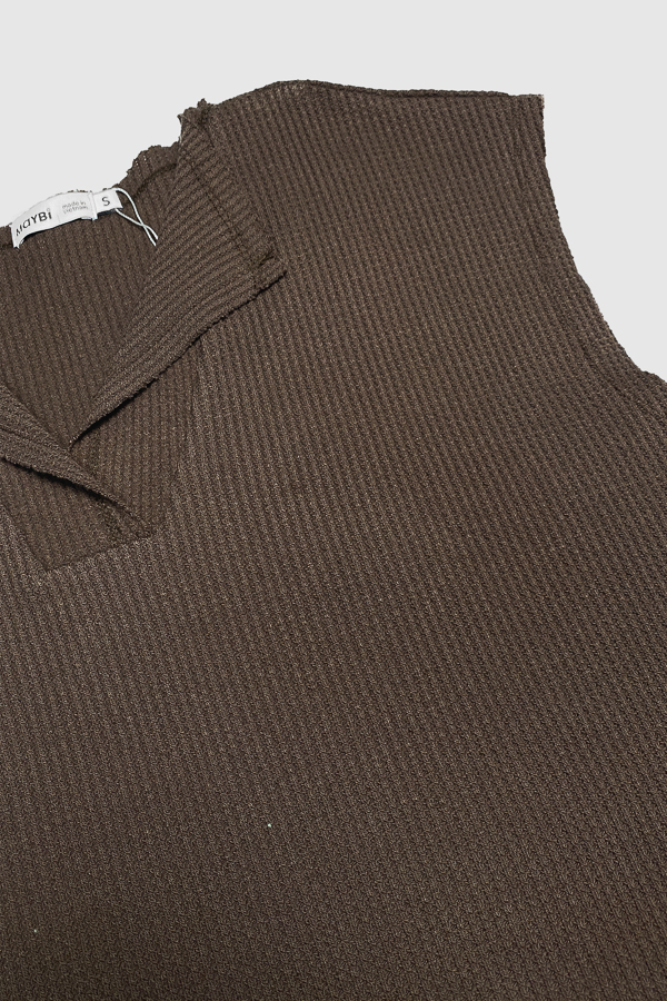 Áo suông thun không tay cổ trụ