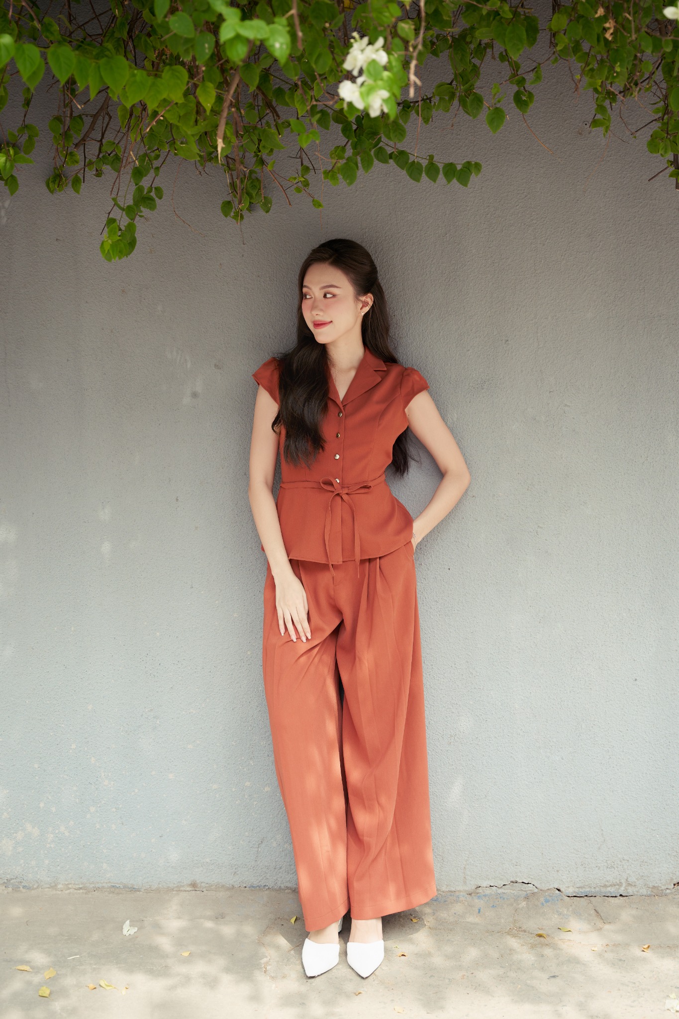 Quần dài ống rộng tuyết nhung