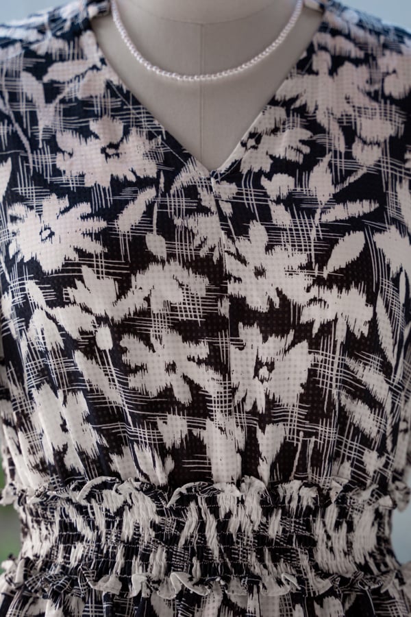 Đầm xòe nhún eo voan tay nhún xòe