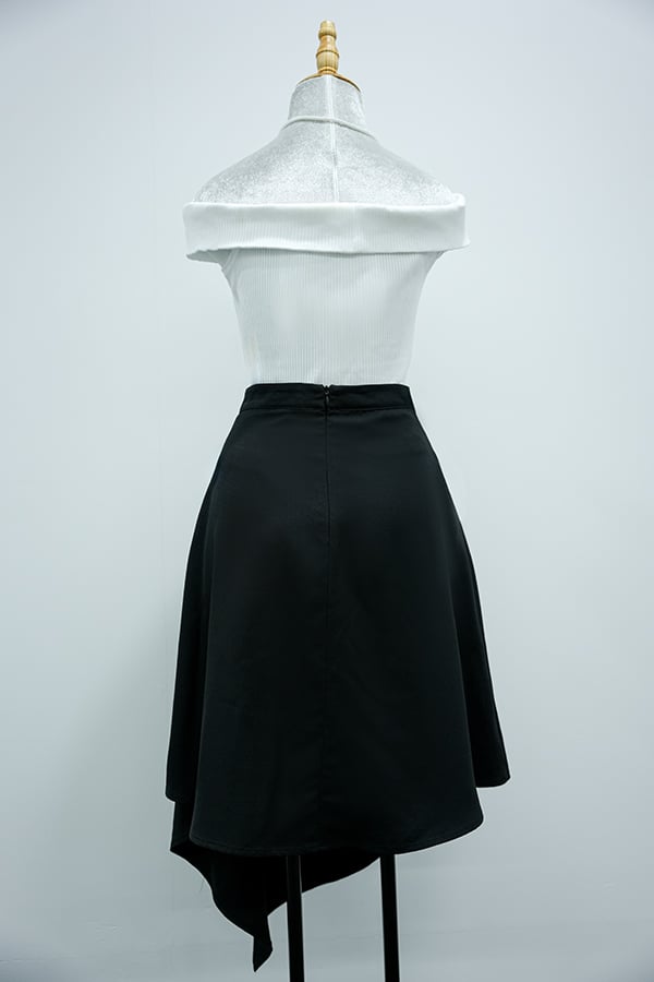 Chân váy xòe cotton lạnh xéo tà