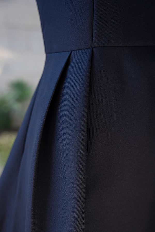 Đầm xòe pho xéo phối nơ cổ