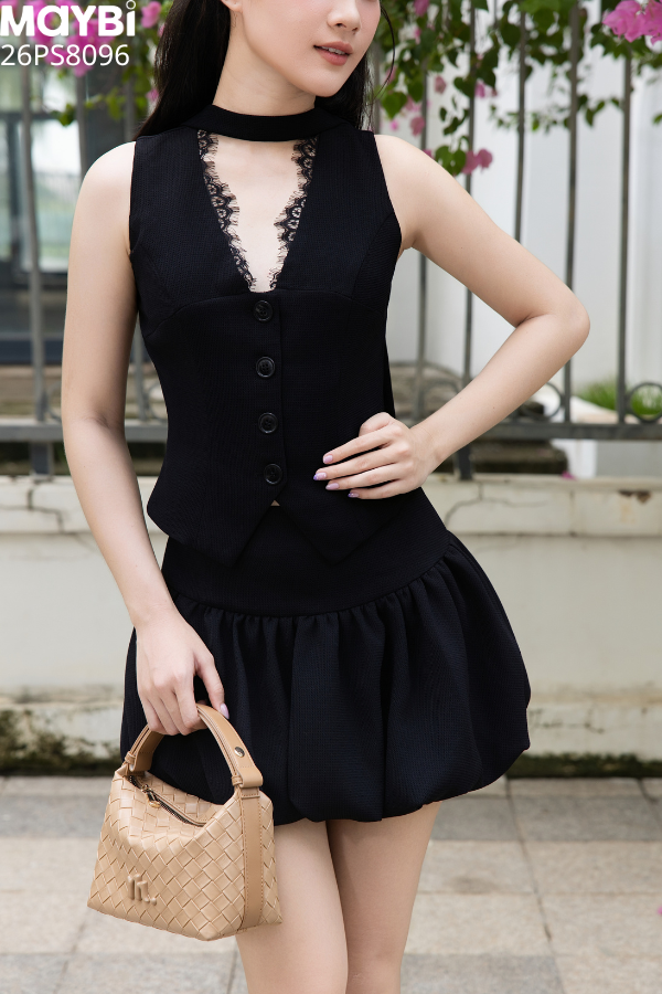 Bộ gile kiểu phối ren ngắn