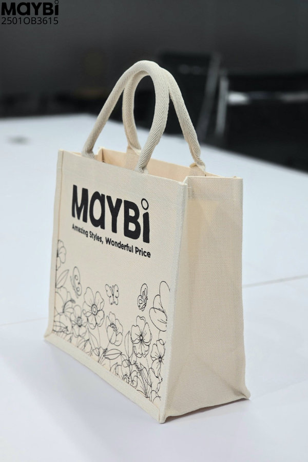 Túi tote vải màu kem