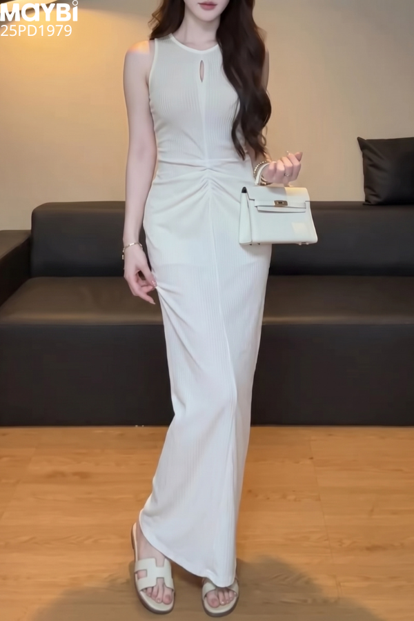 Đầm ôm eo nhún kiểu dáng maxi