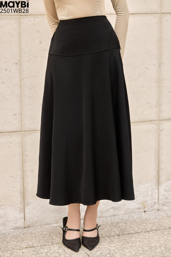 Chân váy xòe cotton hàn dáng midi