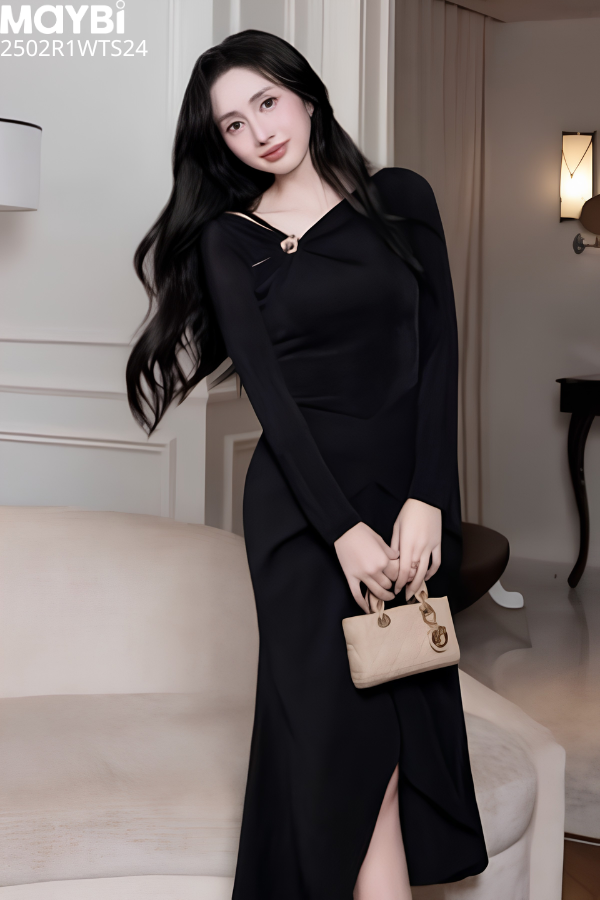 Áo ôm thun ướt cổ xéo