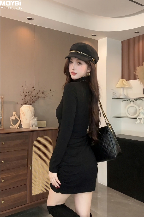 Đầm thun ôm body đắp kiểu