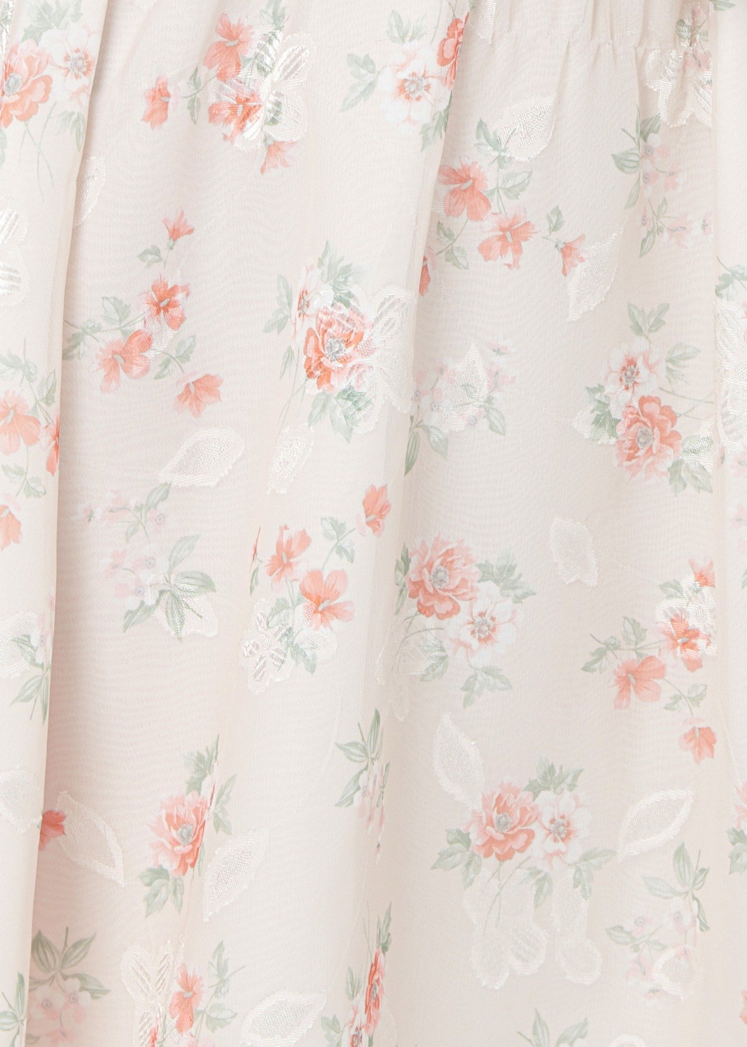 Đầm xòe voan dệt hoa phối nơ