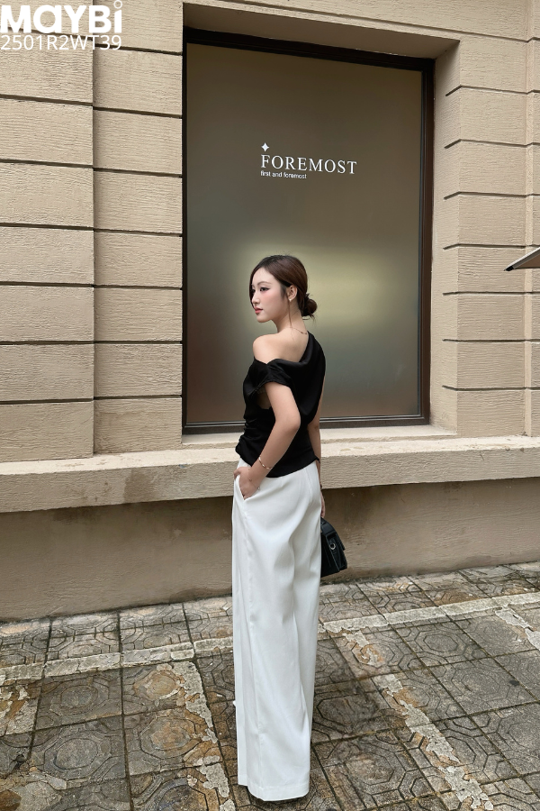 Áo lụa nhún eo