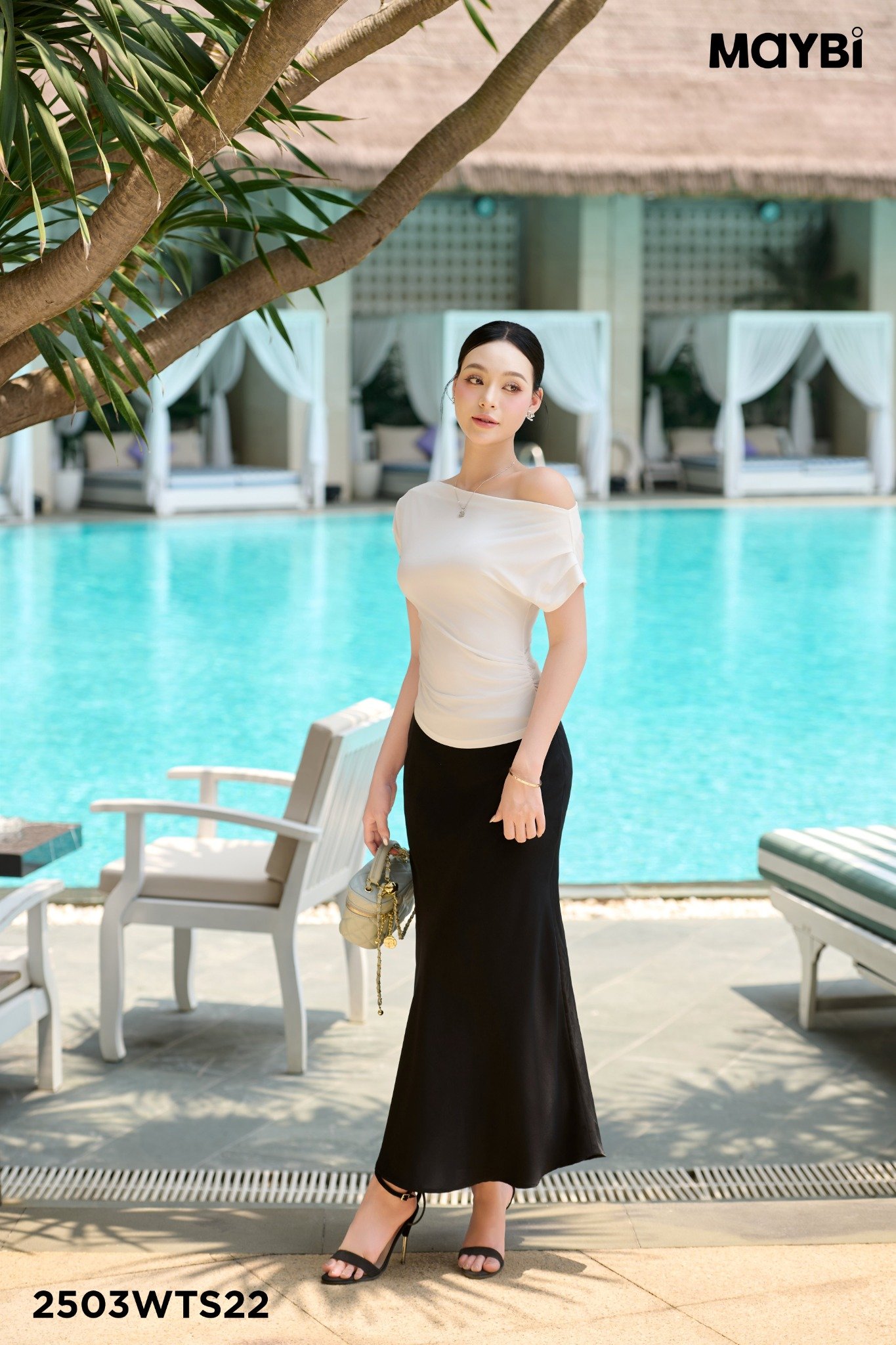 Áo ôm thun tăm trễ vai