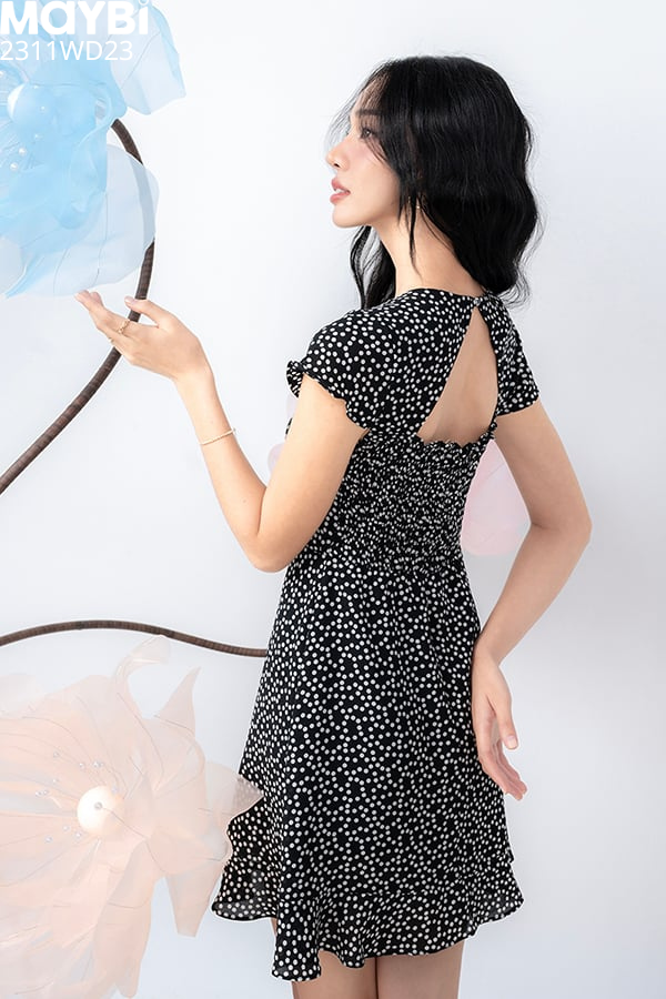 Đầm mini voan tay ngắn