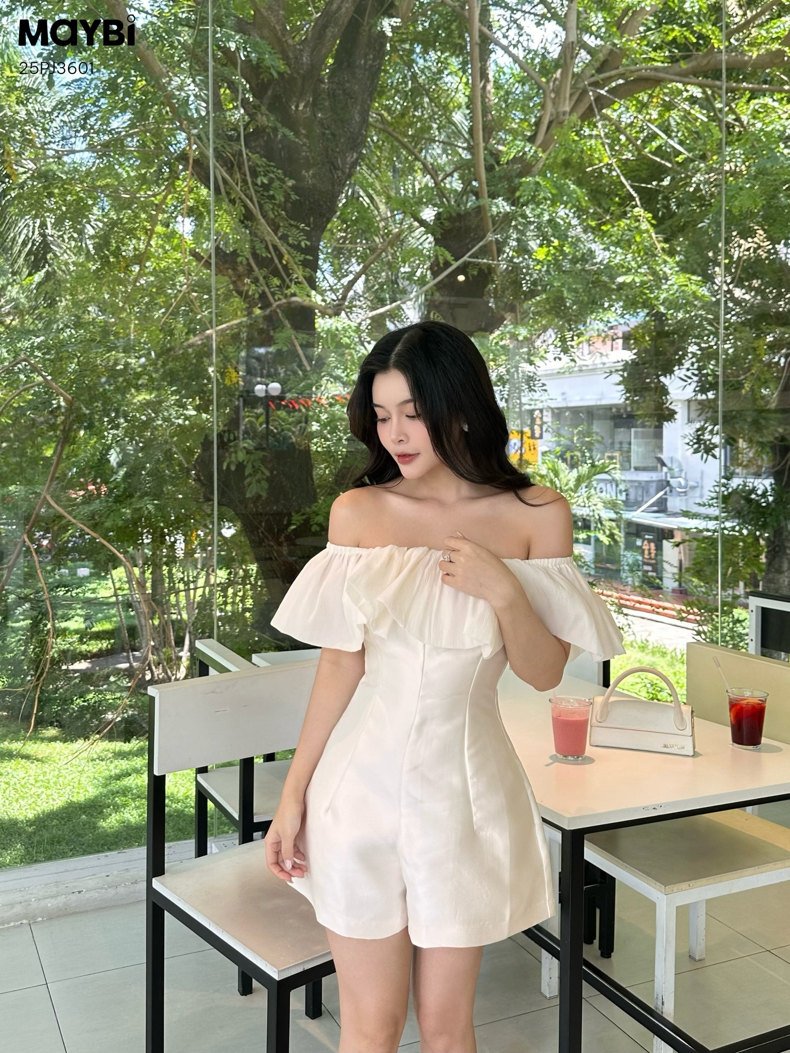 [CÓ SẴN]  Jumpsuit bẹt vai ngắn (FORM NHỎ)