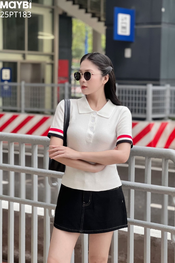 Áo polo form rộng ngắn tay