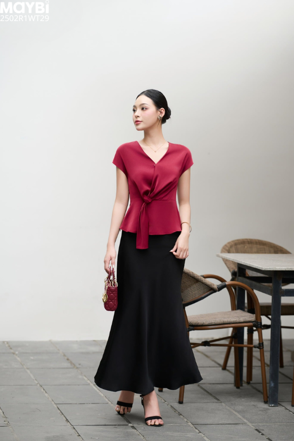 Áo kiểu nữ đắp tà lụa