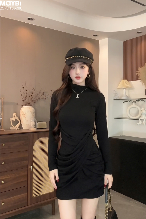 Đầm thun ôm body đắp kiểu