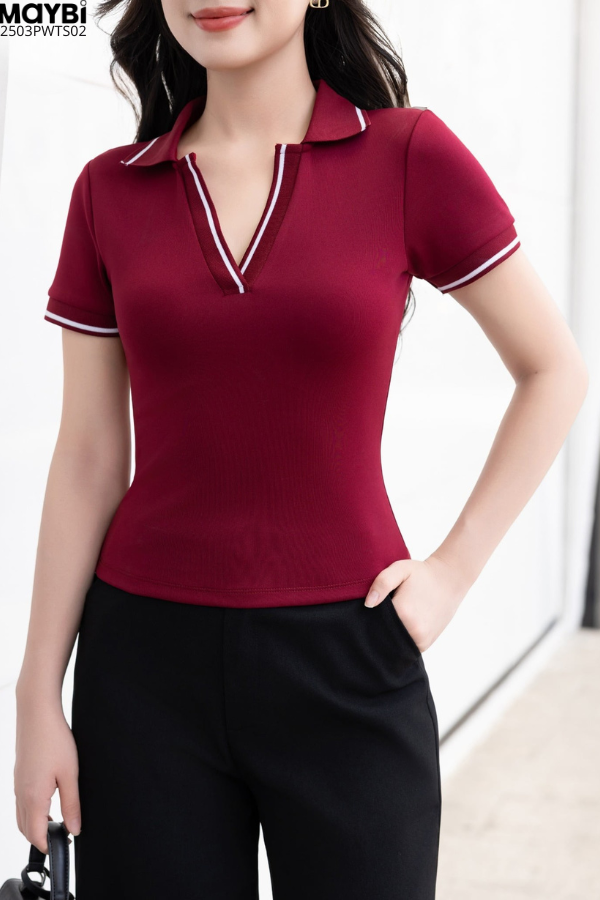 Áo thun polo ôm tay ngắn