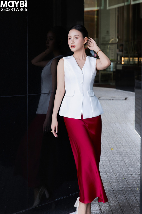 Chân váy lụa Dony