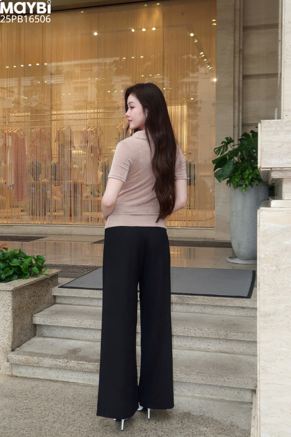 Quần culottes ống suông đen