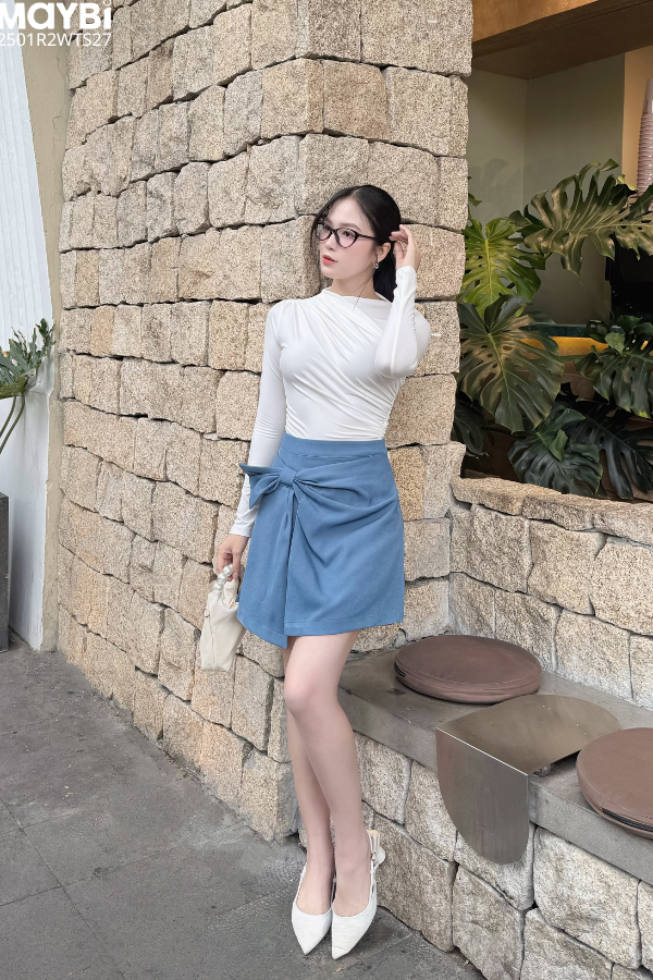 Áo ôm thun rayon nhún kiểu tay dài
