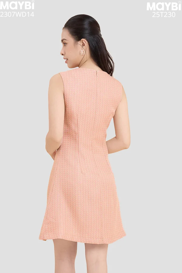 Đầm ôm bố tweed phối nơ đen