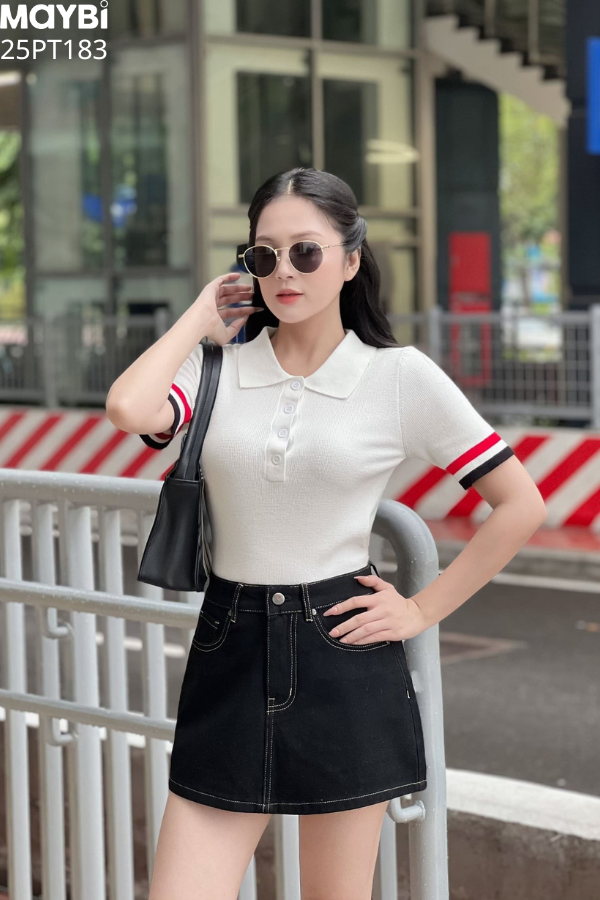 Áo polo form rộng ngắn tay