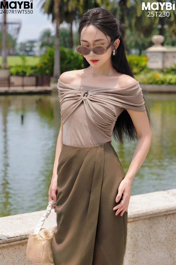 Áo trễ vai thun ướt