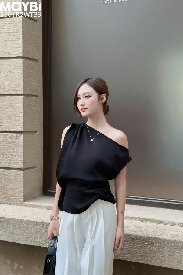 Áo lụa nhún eo
