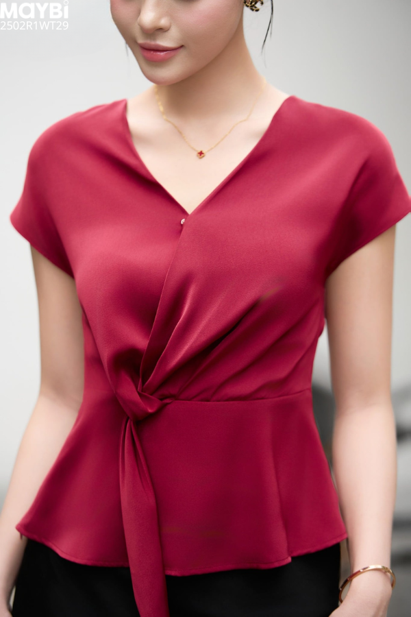 Áo kiểu nữ đắp tà lụa