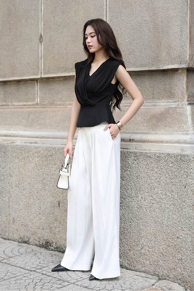 Áo peplum thun ướt đắp nhún kiểu