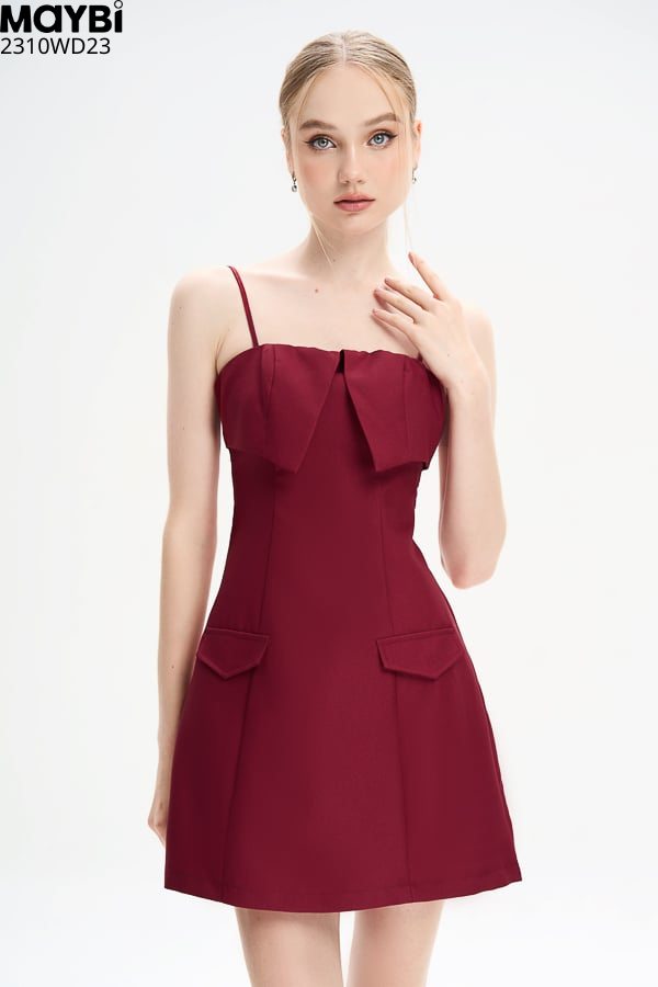 Đầm mini ôm pho xéo phối vạt kiểu