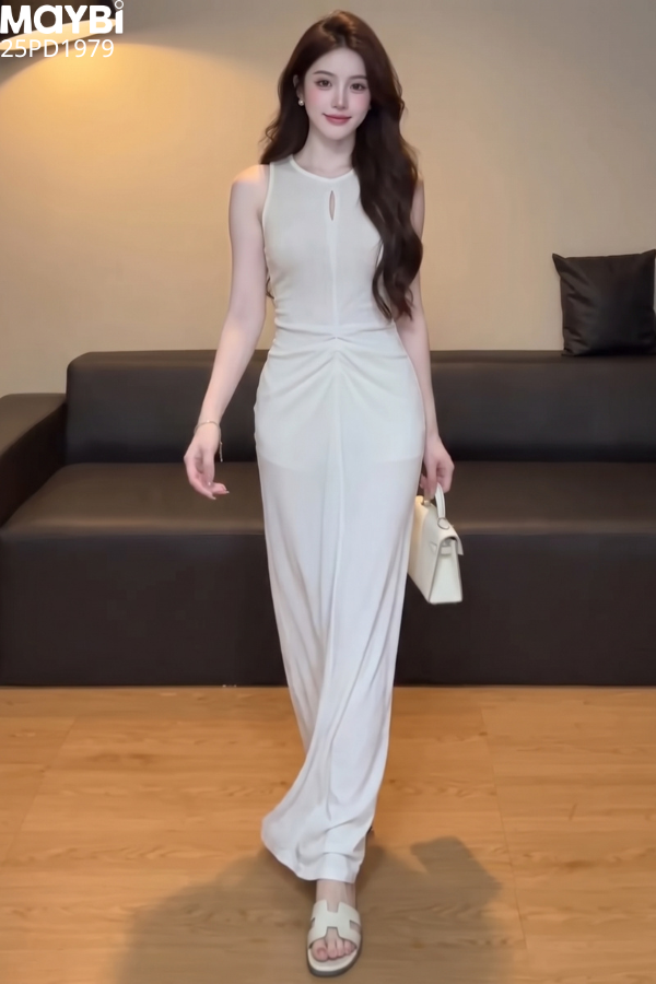 Đầm ôm eo nhún kiểu dáng maxi