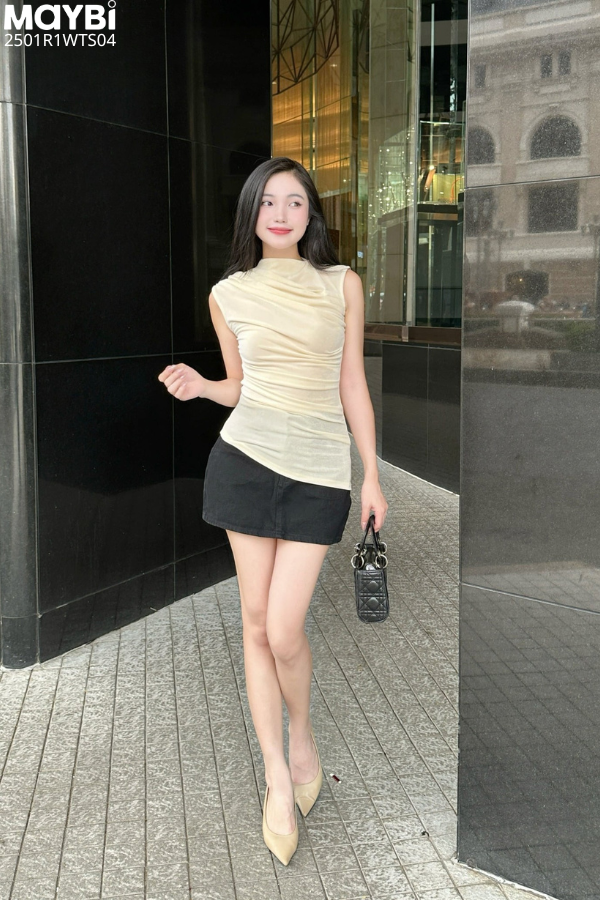 Áo ôm thun ướt nhún vai
