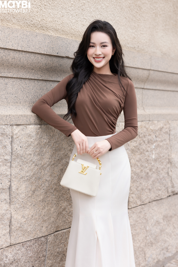 Áo ôm thun rayon nhún kiểu tay dài