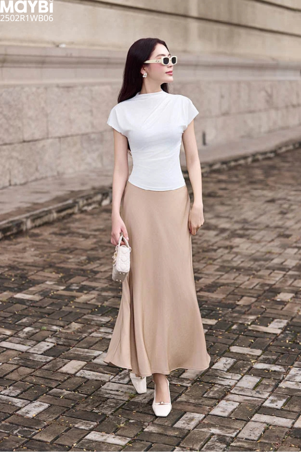 Chân váy lụa Dony