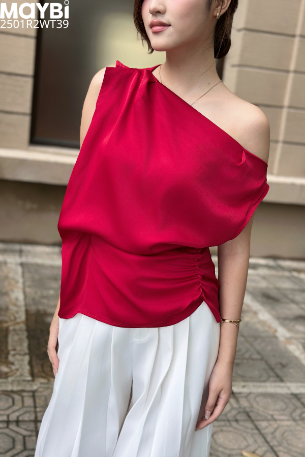 Áo lụa nhún eo