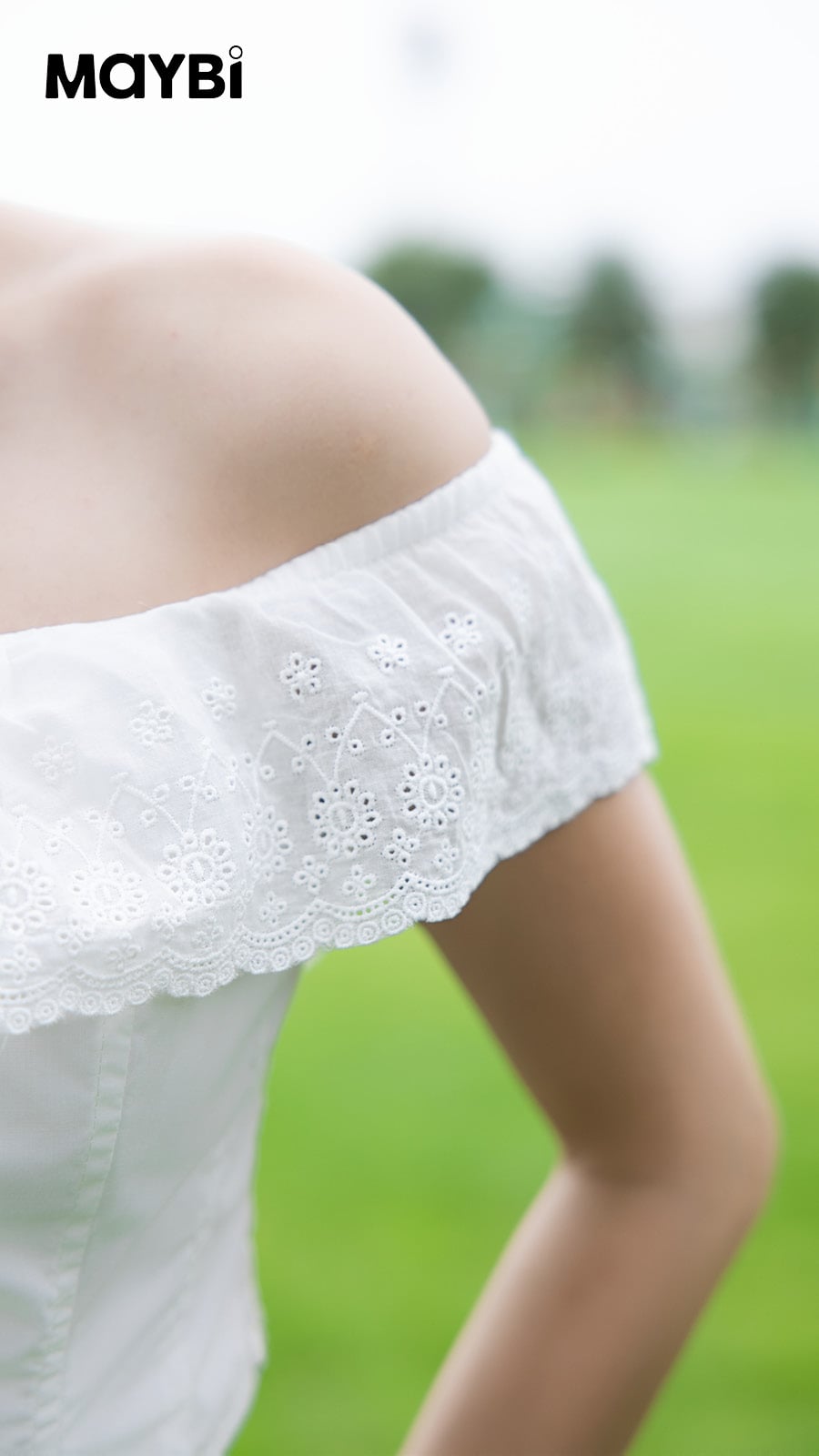 Áo Corset Bẹt Vai Nhún Bèo Nữ Maybi - Thiết Kế Ôm Eo Thanh Lịch