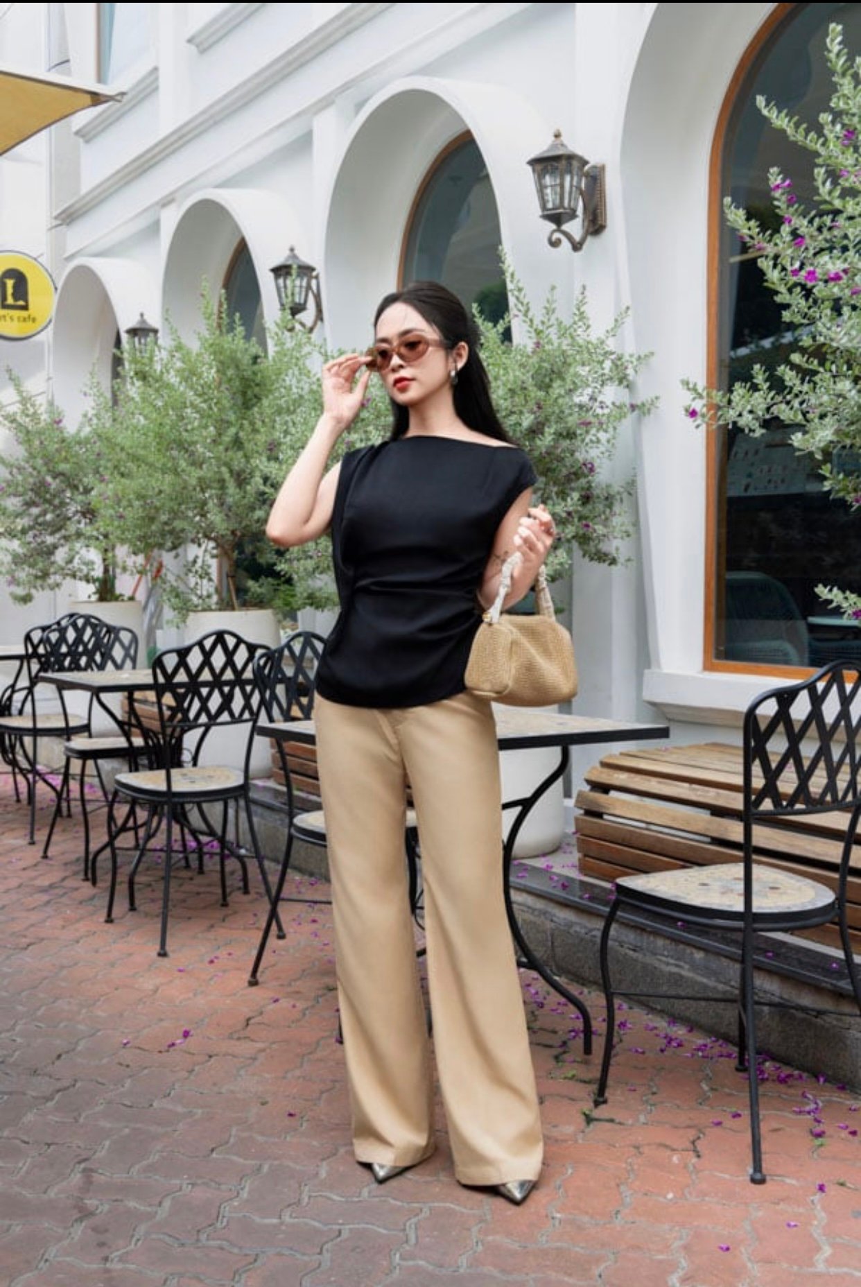 Quần culottes ống loe cotton lạnh