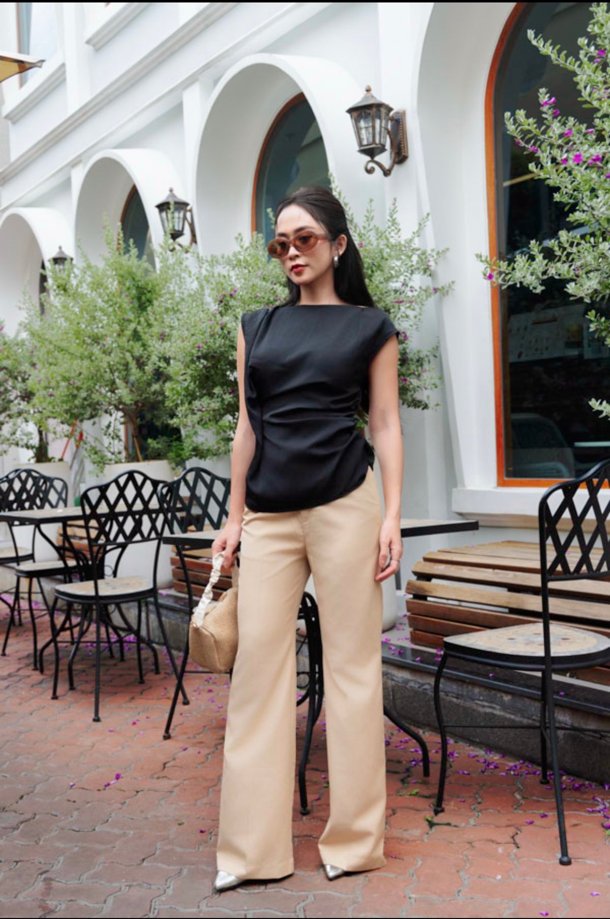 Quần culottes ống loe cotton lạnh
