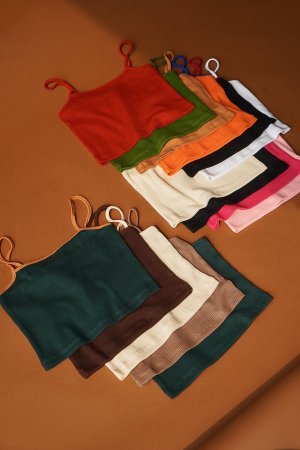 Áo croptop ôm thun gân 2 dây